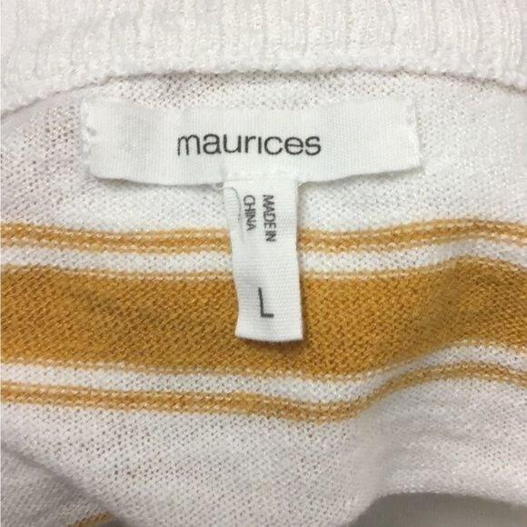 Maurice’s Women’s Open Front Striped Lightweight Slub Sweater Cardigan, size L - Picture 7 of 9